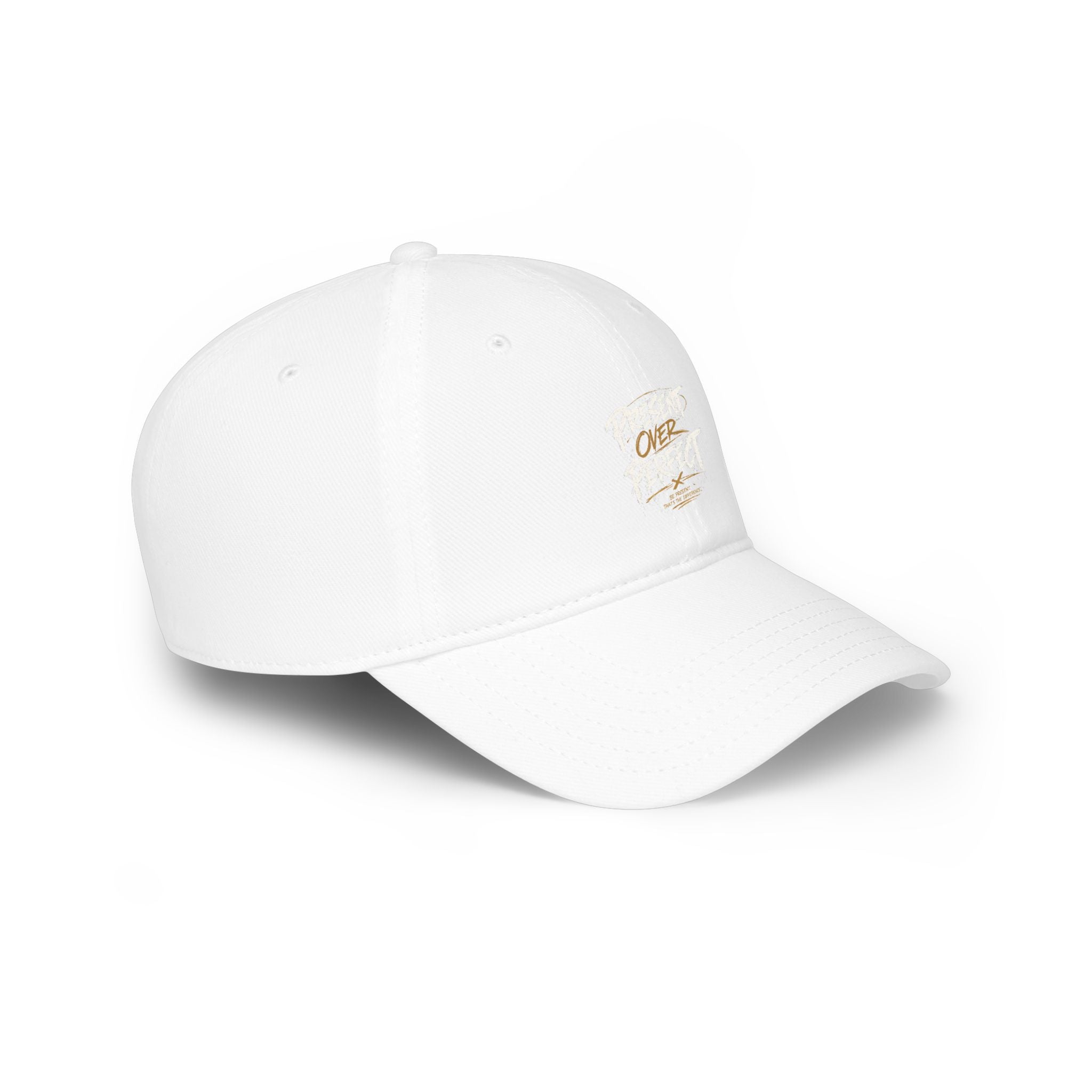 Present Perfect Embroidered Baseball Cap — Red Low Profile Cap