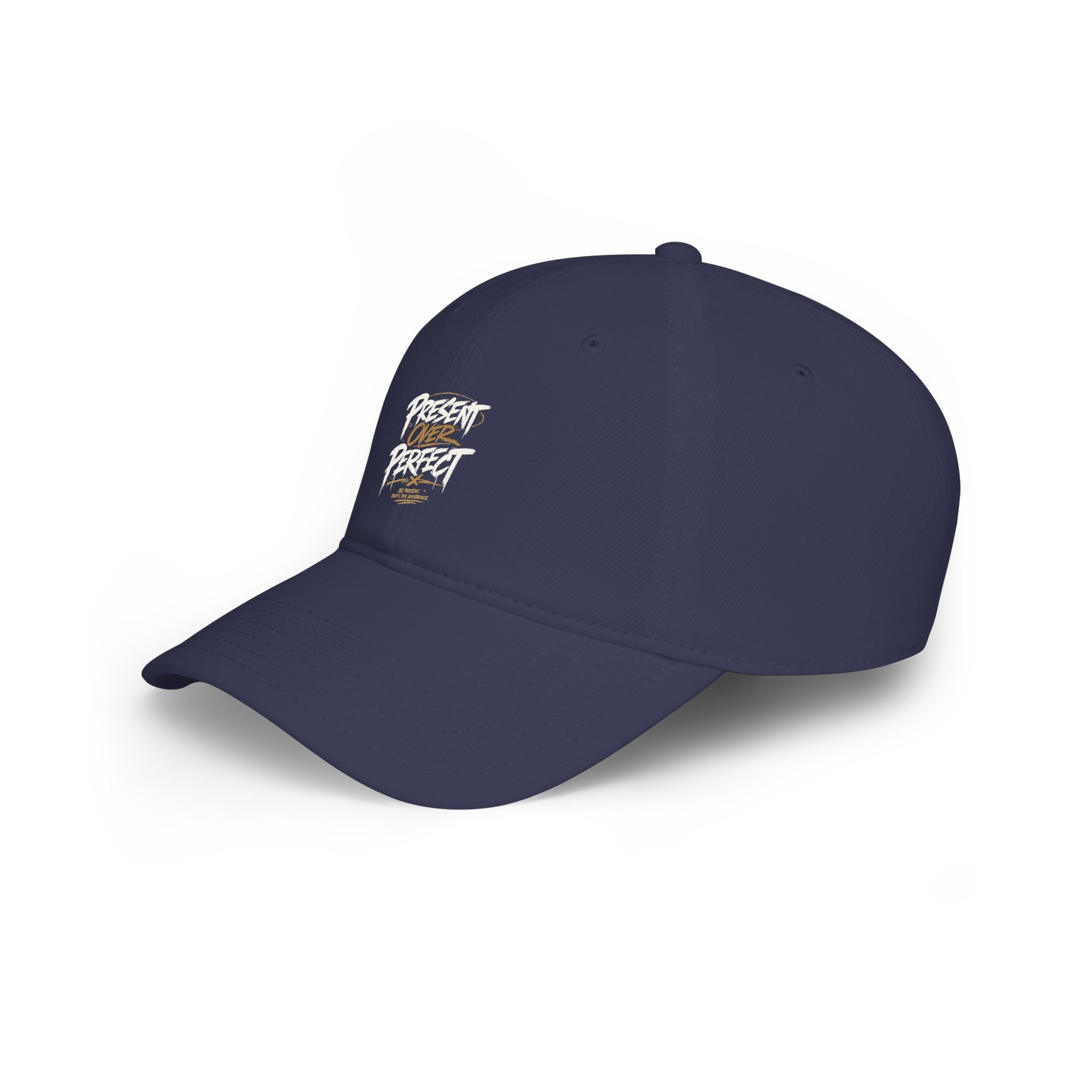 Present Perfect Embroidered Baseball Cap — Red Low Profile Cap