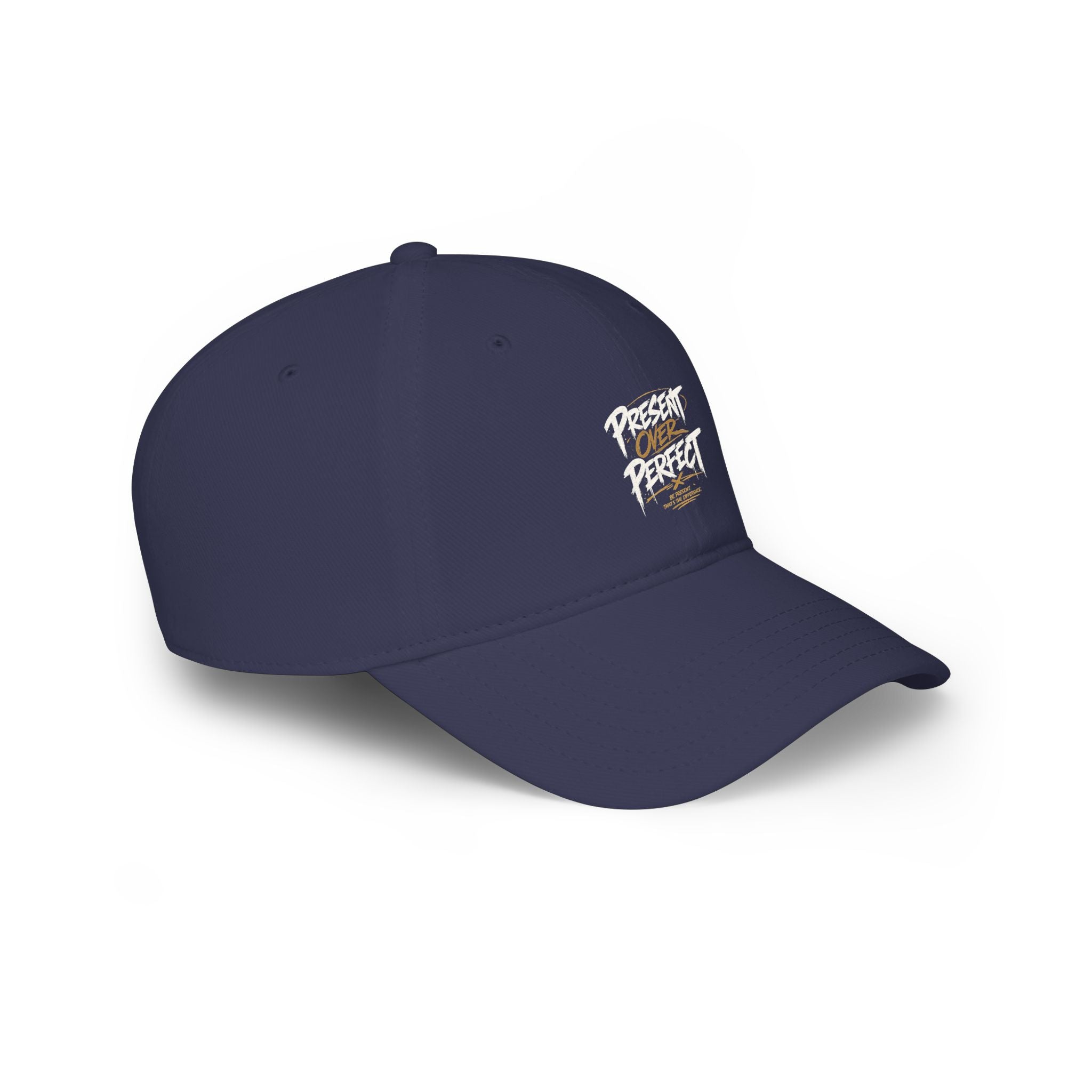 Present Perfect Embroidered Baseball Cap — Red Low Profile Cap